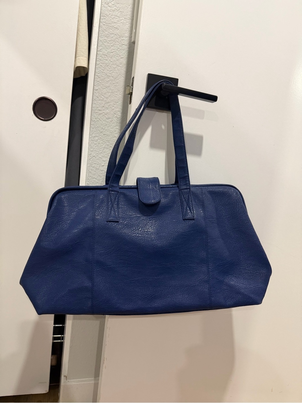 Vintage Jennifer Moore Deep Navy Faux Leather Tote
